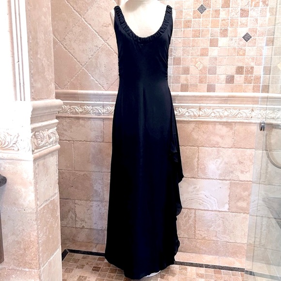 armani collezioni black dress ARMANI COLLEZIONI Sequins Silk Sleeveless Dress Black 38 (K-130448)